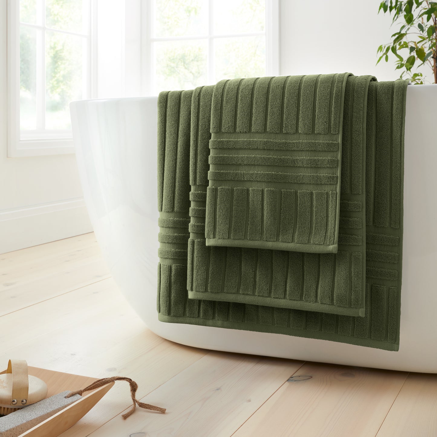 Bianca Hotel Bath Towels - Olive Green