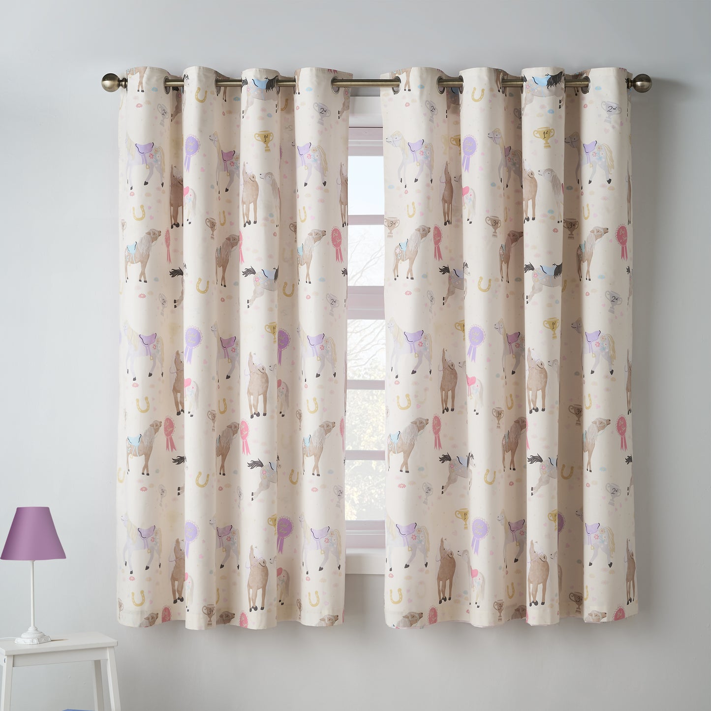 Catherine Lansfield Happy Horses Eyelet Curtains