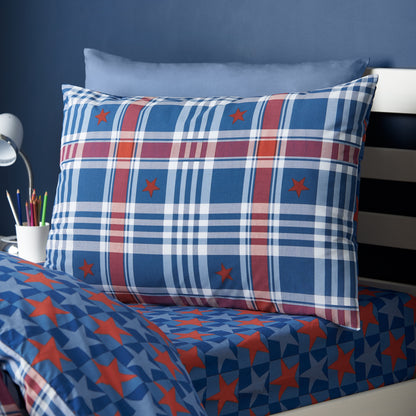 Catherine Lansfield Stars And Check Fitted Sheet