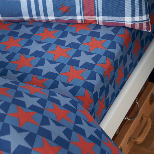 Catherine Lansfield Stars And Check Fitted Sheet