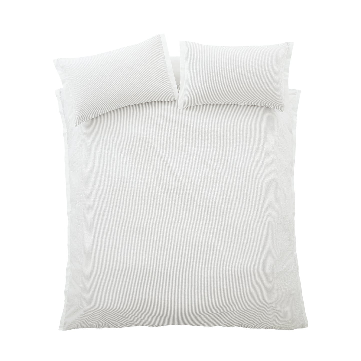 Bianca Seersucker Woven Stripe Duvet Cover Set - Grey