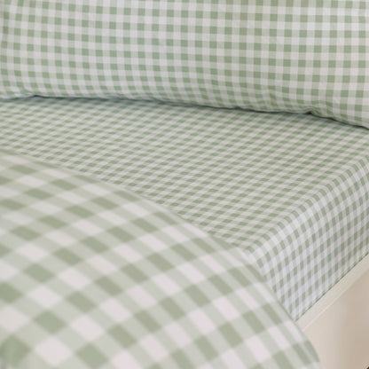 Catherine Lansfield Bamford Gingham Check Fitted Sheet - Green