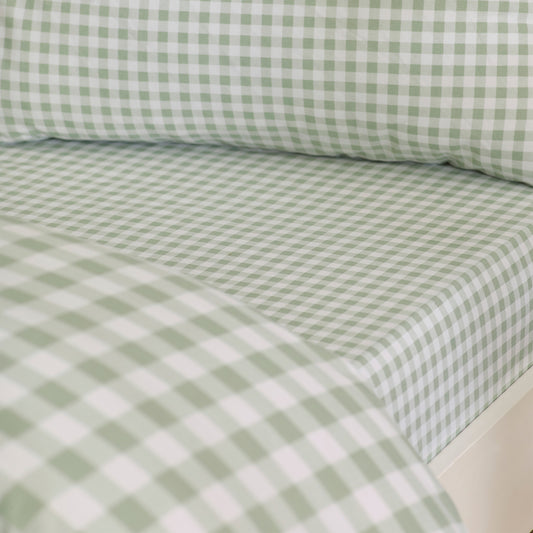 Catherine Lansfield Bamford Gingham Check Fitted Sheet - Green