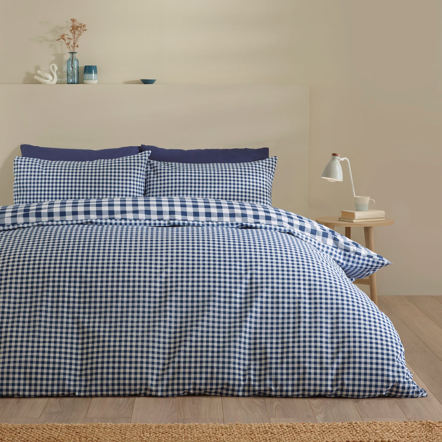 Catherine Lansfield Bamford Gingham Check Duvet Cover Set - Navy
