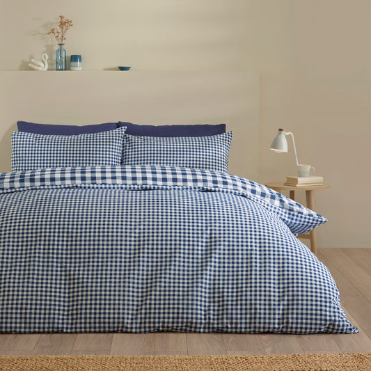 Catherine Lansfield Bamford Gingham Check Duvet Cover Set - Navy