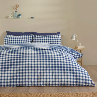 Catherine Lansfield Bamford Gingham Check Duvet Cover Set - Navy