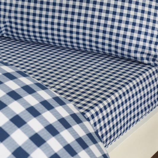 Catherine Lansfield Bamford Gingham Check Fitted Sheet - Navy