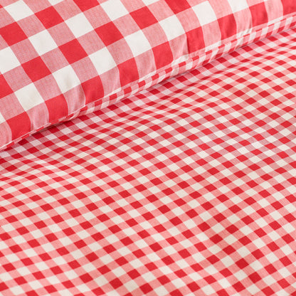 Catherine Lansfield Bamford Gingham Check Duvet Cover Set - Red