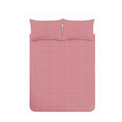 Catherine Lansfield Bamford Gingham Check Duvet Cover Set - Red