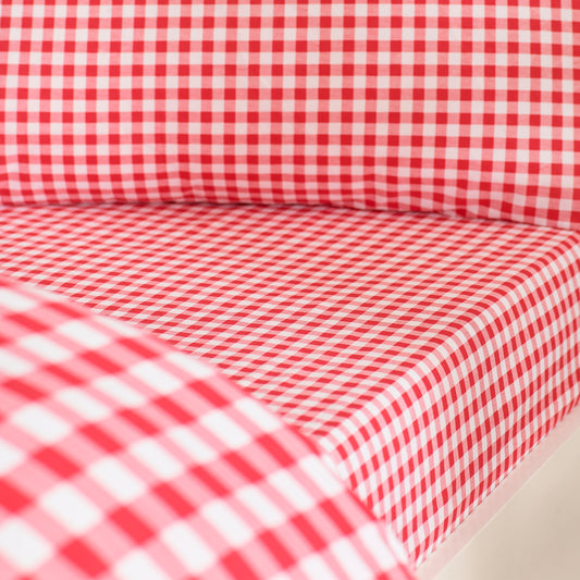 Catherine Lansfield Bamford Gingham Check Fitted Sheet - Red
