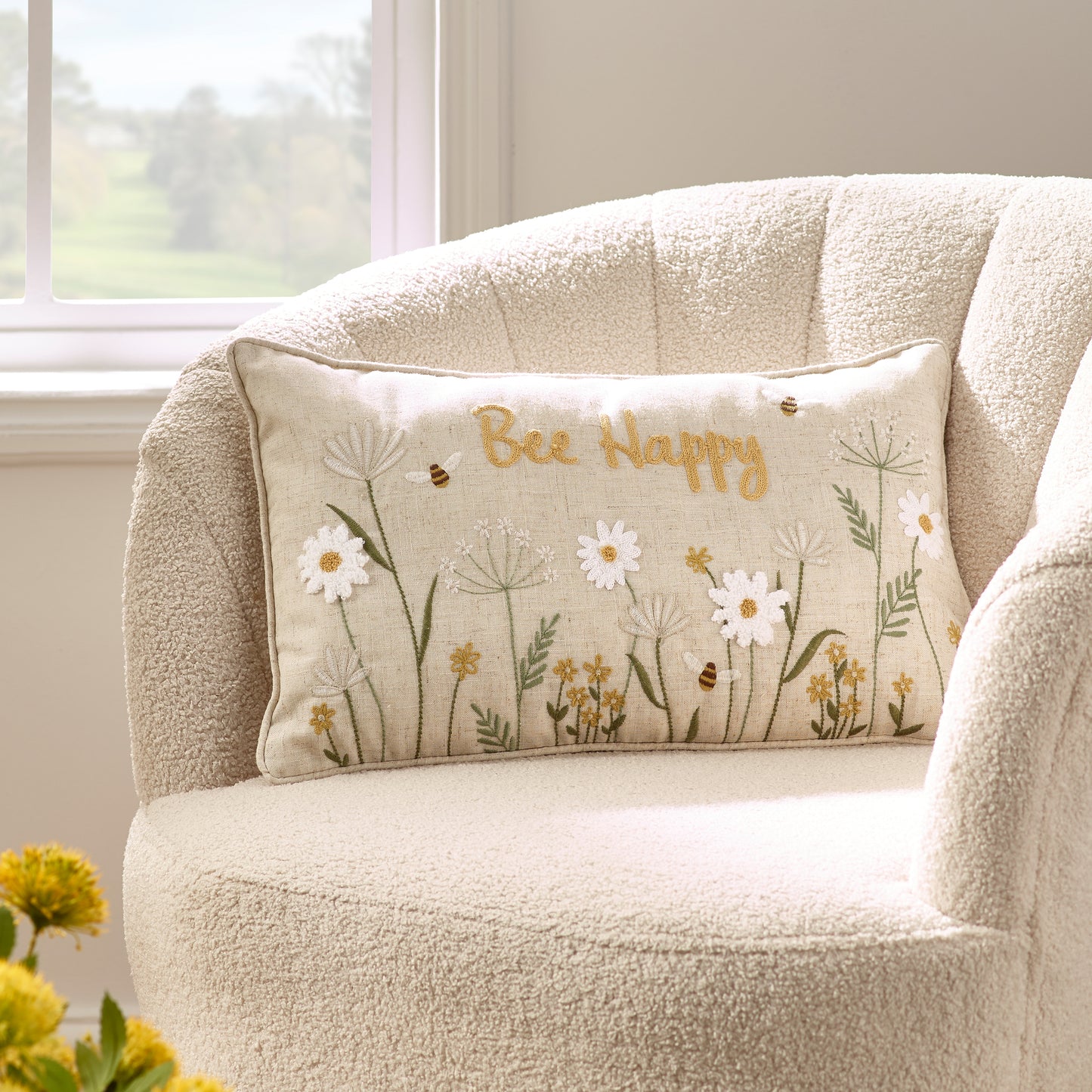 Catherine Lansfield Bee Happy Filled Cushion