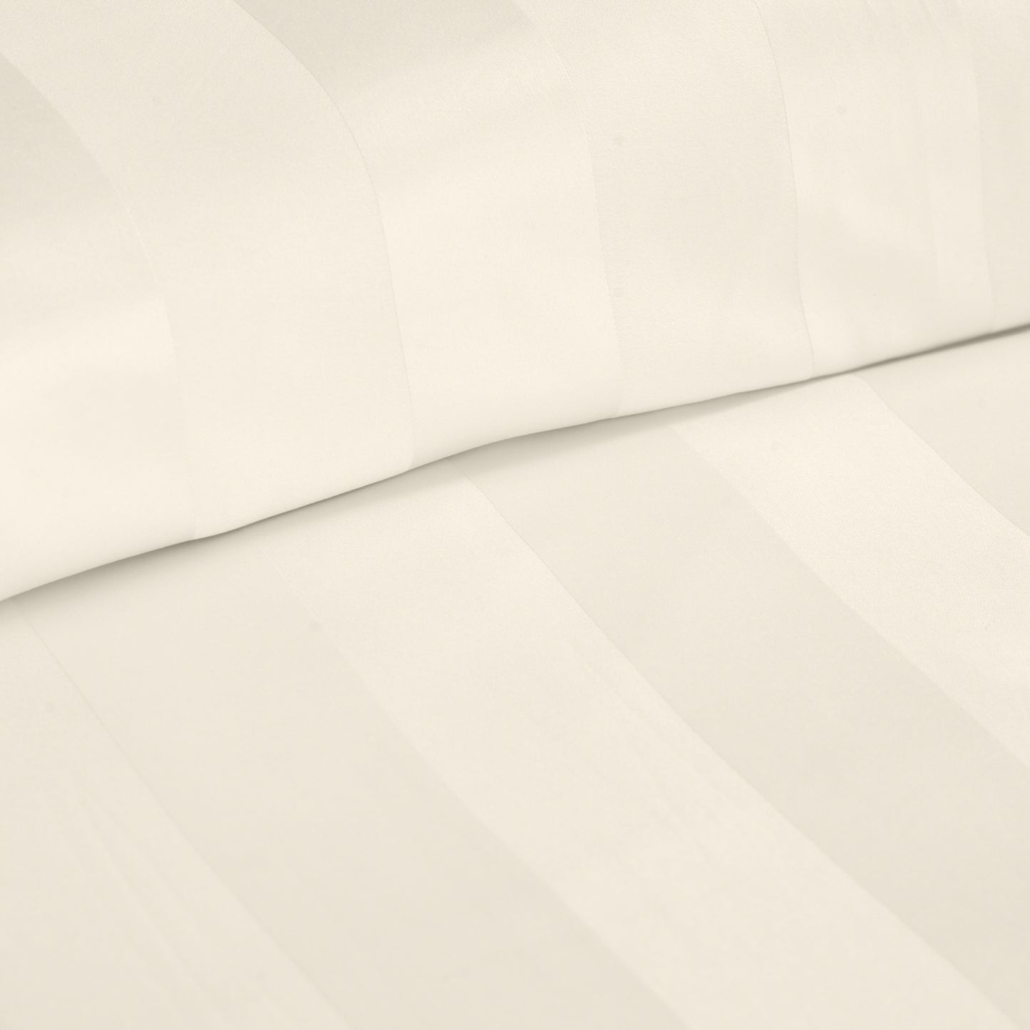 Catherine Lansfield So Soft Satin Stripe Fitted Sheet - Cream