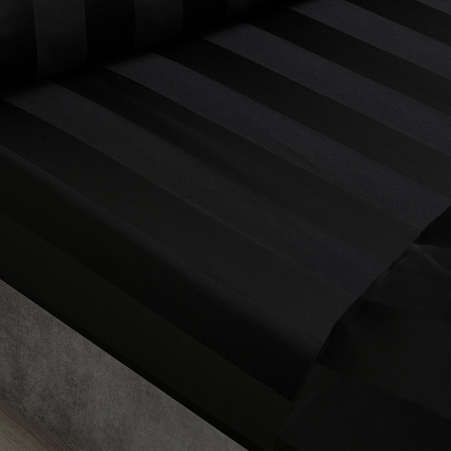 Catherine Lansfield So Soft Satin Stripe Fitted Sheet - Black
