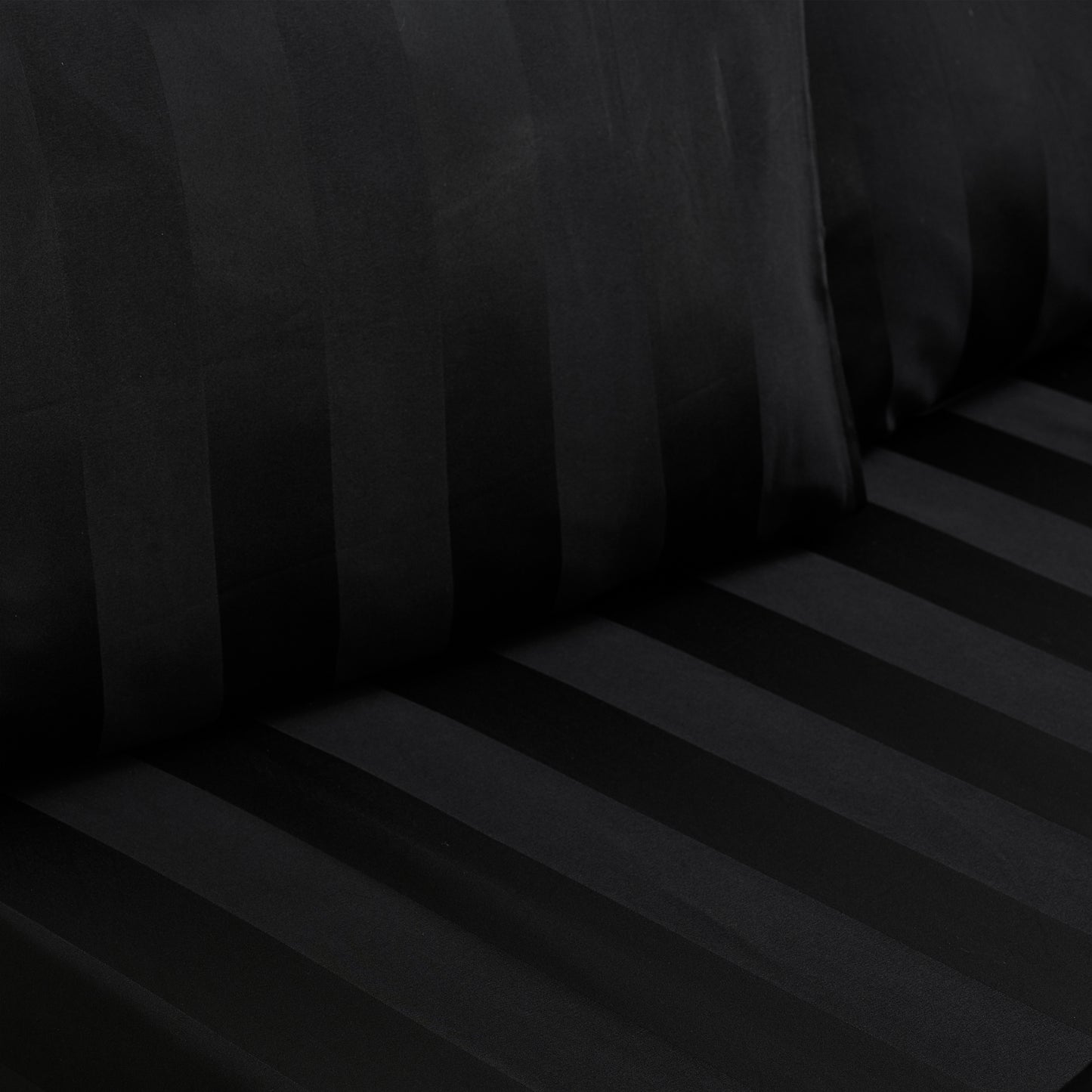 Catherine Lansfield So Soft Satin Stripe Fitted Sheet - Black