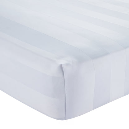 Catherine Lansfield So Soft Satin Stripe Fitted Sheet - White