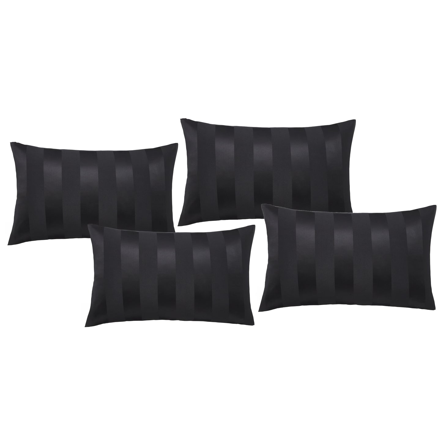 Catherine Lansfield So Soft Satin Stripe Fitted Sheet - Black