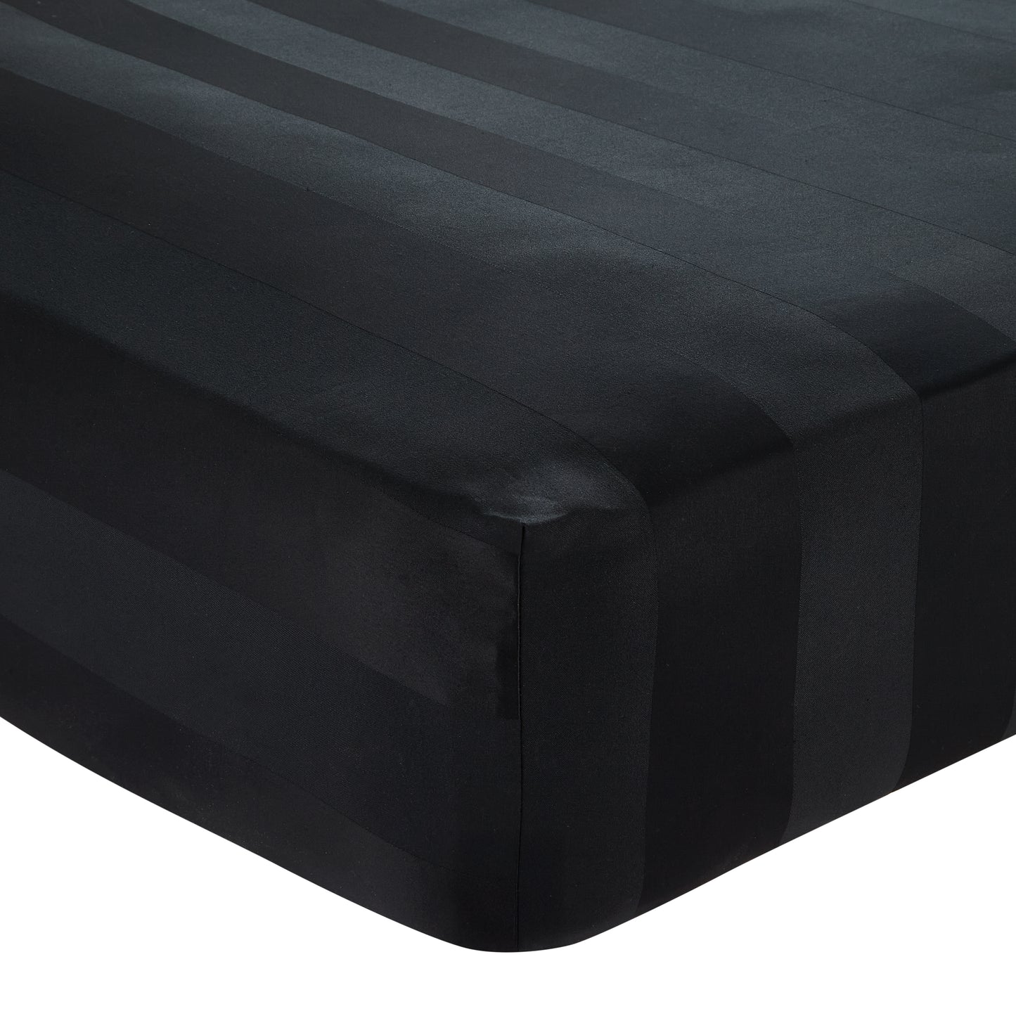 Catherine Lansfield So Soft Satin Stripe Fitted Sheet - Black