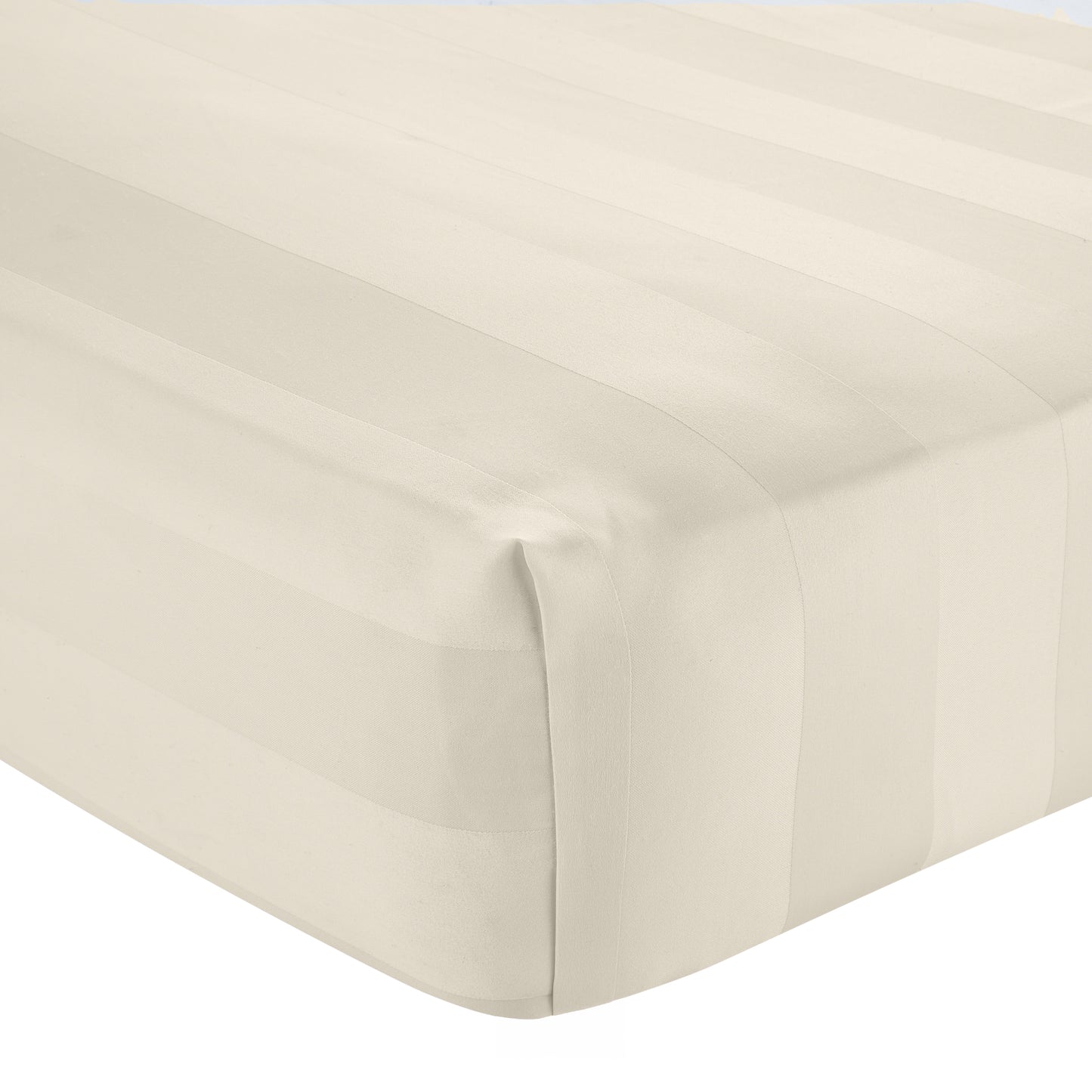 Catherine Lansfield So Soft Satin Stripe Fitted Sheet - Cream