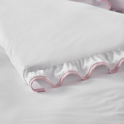 Catherine Lansfield So Soft Mono Frill Duvet Cover Set - White/Pink