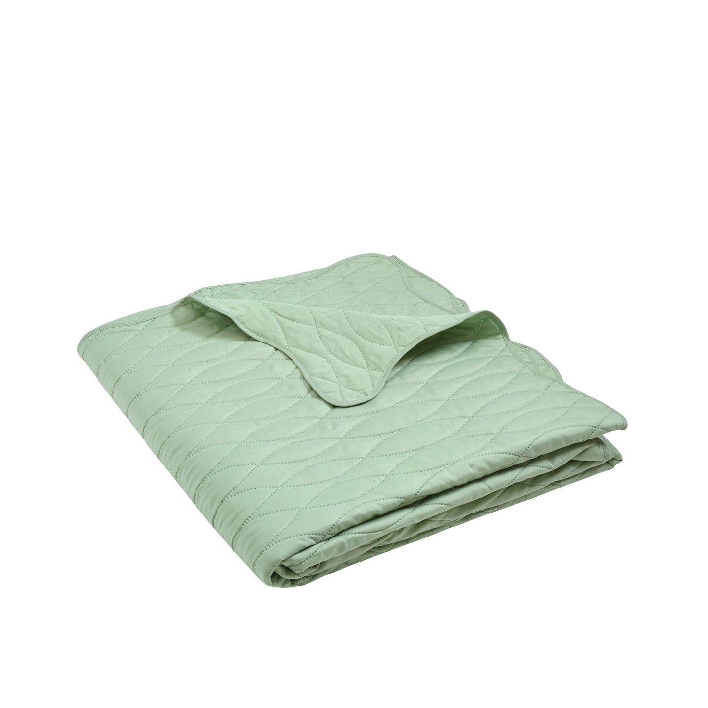 Catherine Lansfield Scallop Waves Bedspread - Green
