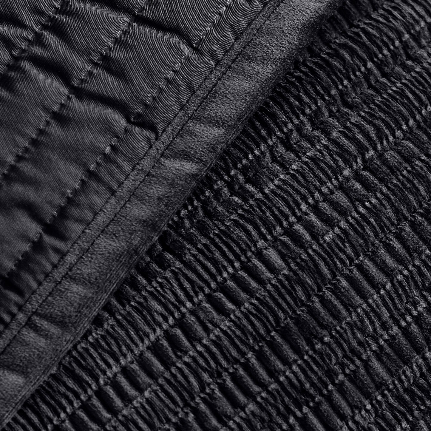 Catherine Lansfield Velvet Pinsonic Bedspread - Black