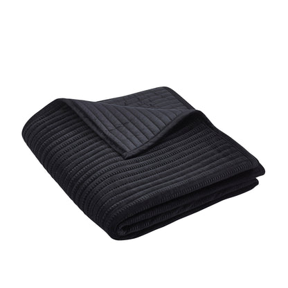Catherine Lansfield Velvet Pinsonic Bedspread - Black