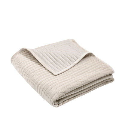 Catherine Lansfield Velvet Pinsonic Bedspread - Natural