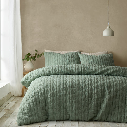 Pineapple Elephant Tamba Leaf Duvet Cover Set - Green