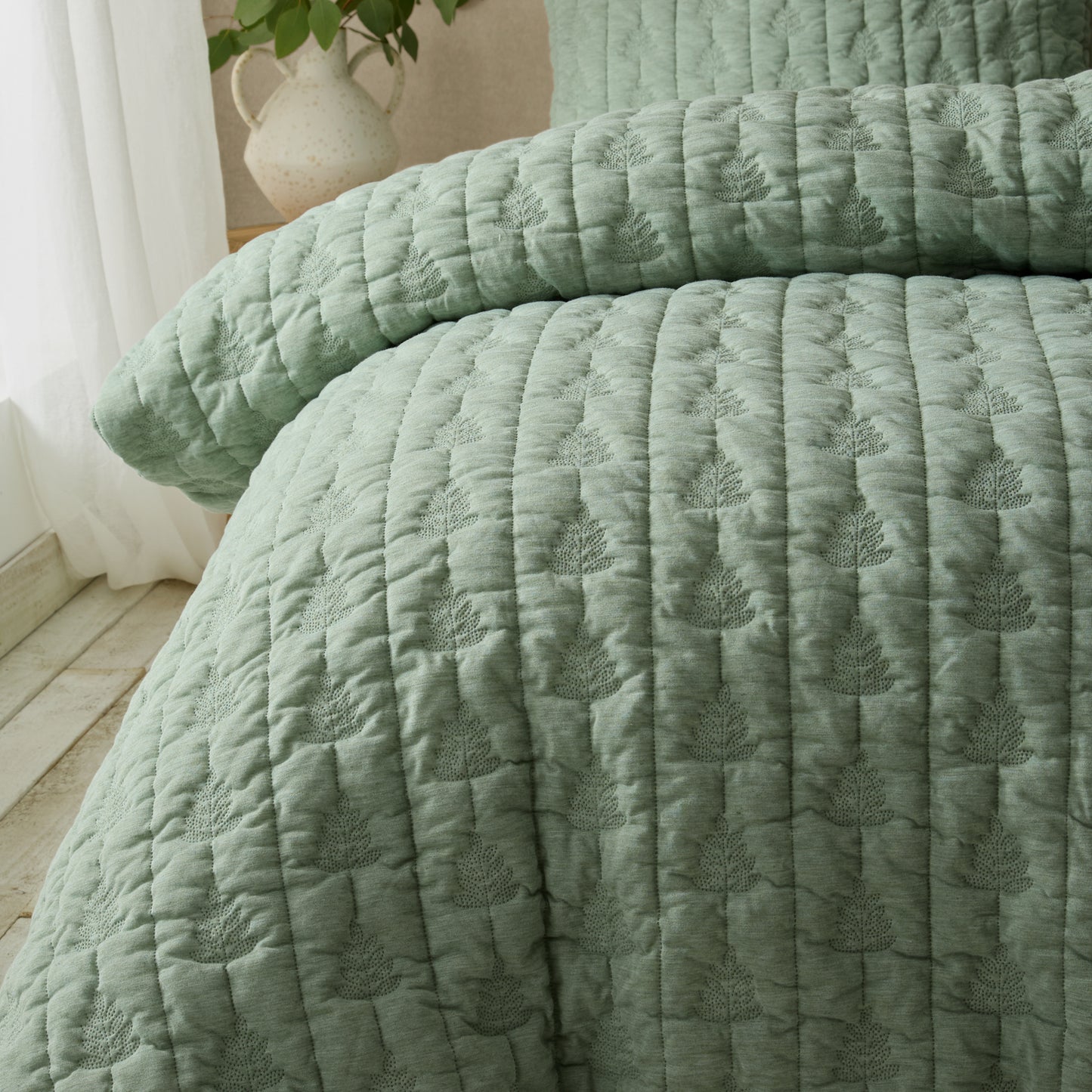 Pineapple Elephant Tamba Leaf Duvet Cover Set - Green