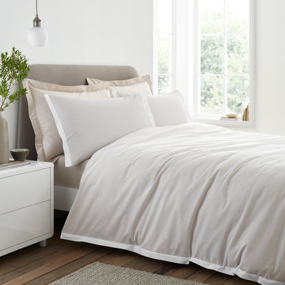 Bianca Seersucker Woven Stripe Duvet Cover Set - Natural