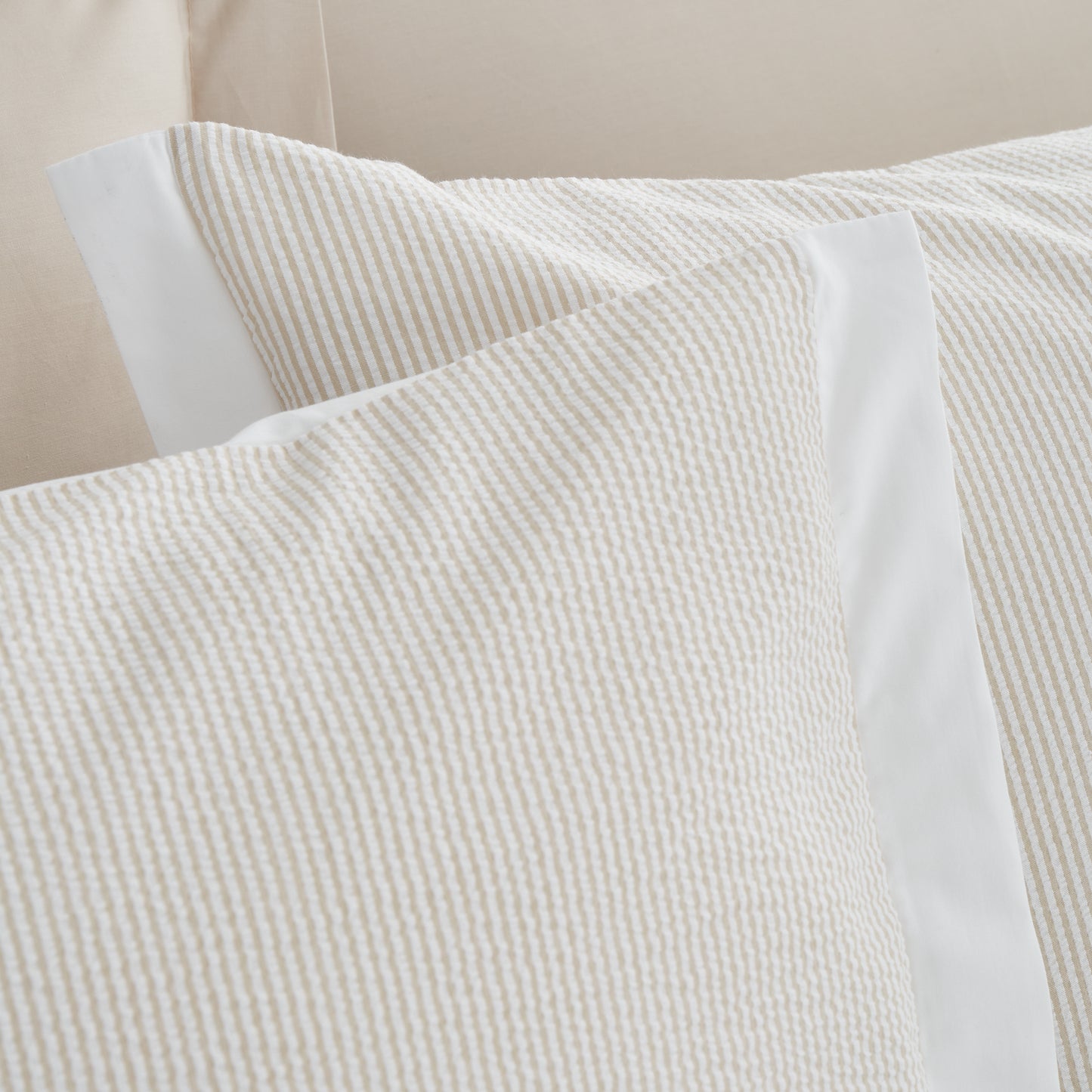 Bianca Seersucker Woven Stripe Duvet Cover Set - Natural