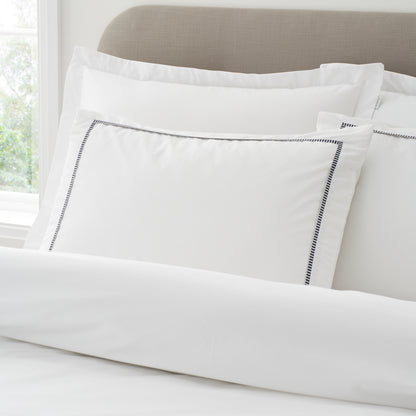 Bianca Contrast Trim Duvet Cover Set - White/Black