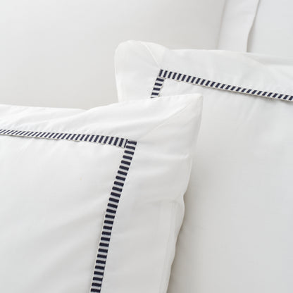 Bianca Contrast Trim Duvet Cover Set - White/Black