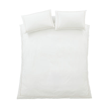 Bianca Contrast Trim Duvet Cover Set - White/Natural