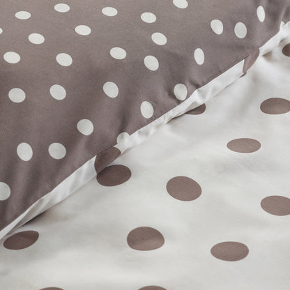 Catherine Lansfield Polka Dot Duvet Cover Set - Chocolate