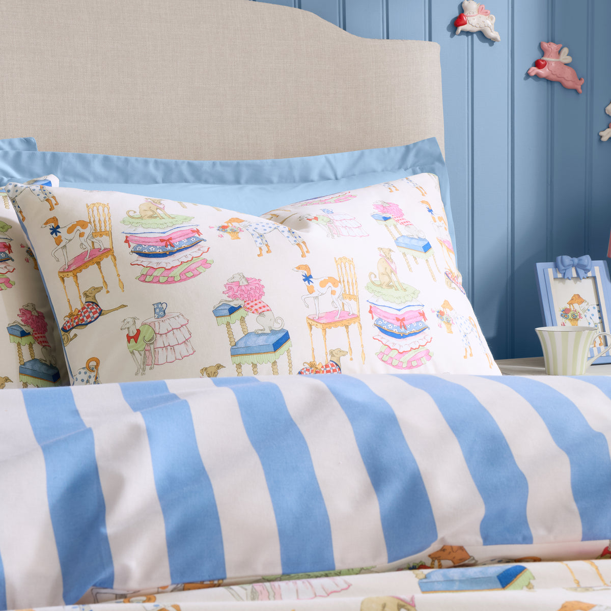 Cath Kidston Hackney Dogs Duvet Cover Set - Blue