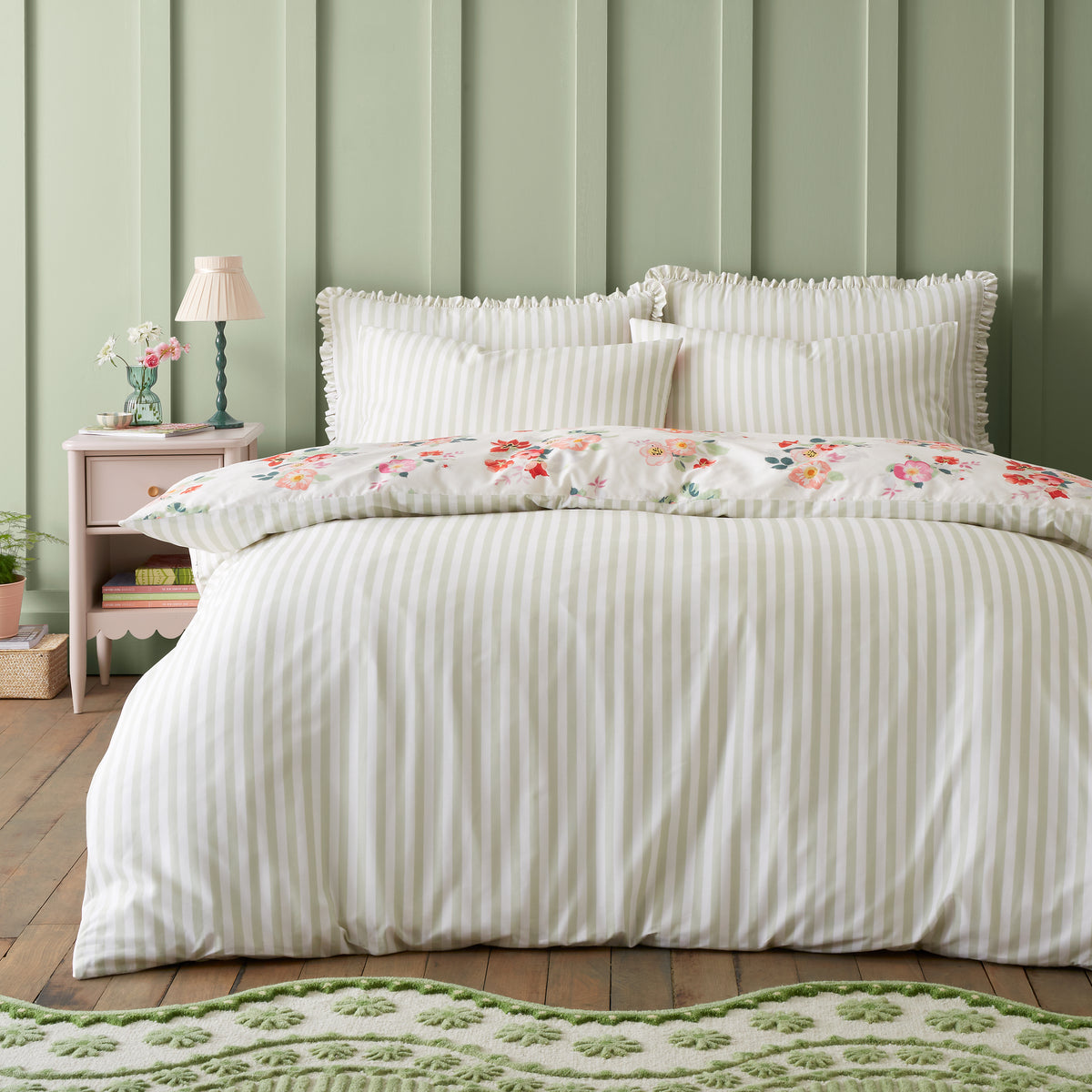 Cath Kidston Floral Bunches Duvet Cover Set - Green