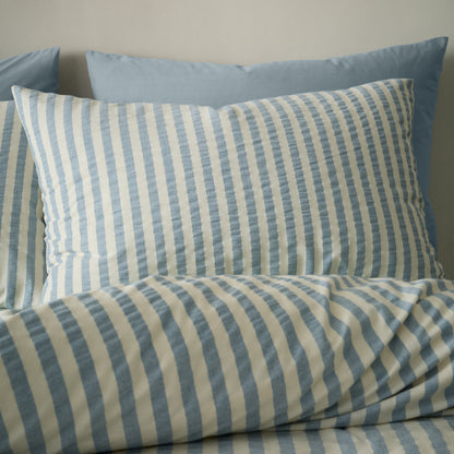 Pineapple Elephant Cotton Rich Woven Stripe Duvet Cover Set - Blue