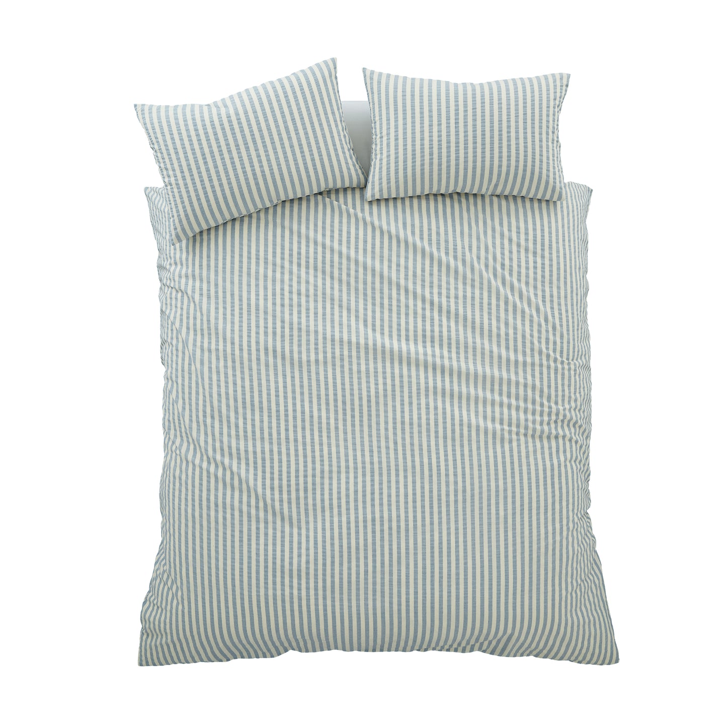 Pineapple Elephant Cotton Rich Woven Stripe Duvet Cover Set - Blue
