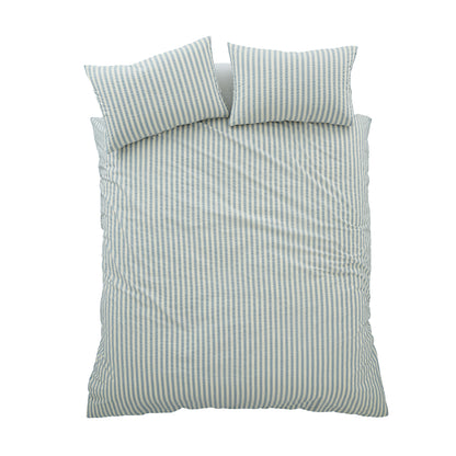 Pineapple Elephant Cotton Rich Woven Stripe Duvet Cover Set - Blue