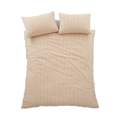 Pineapple Elephant Cotton Rich Woven Stripe Duvet Cover Set - Clay