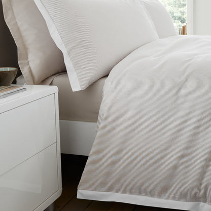 Bianca Seersucker Woven Stripe Duvet Cover Set - Natural