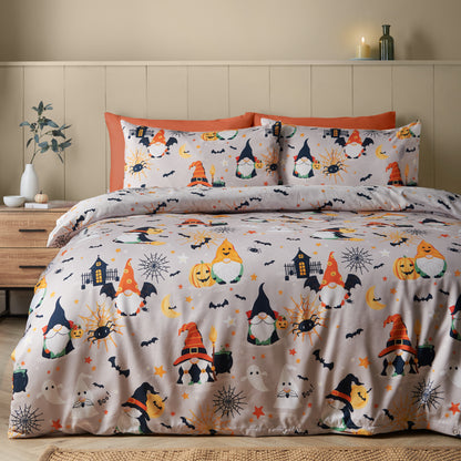 Catherine Lansfield Halloween Gonks Duvet Cover Set - Natural