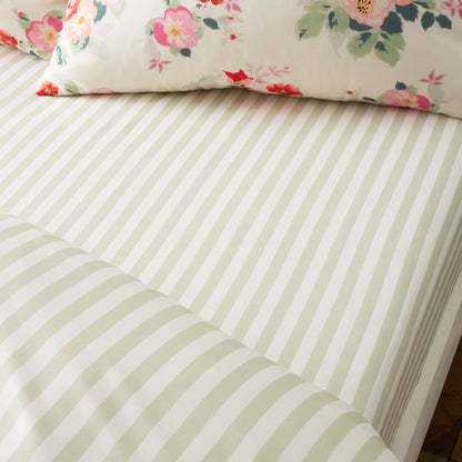 Cath Kidston Canopy Stripe Fitted Sheet - Green