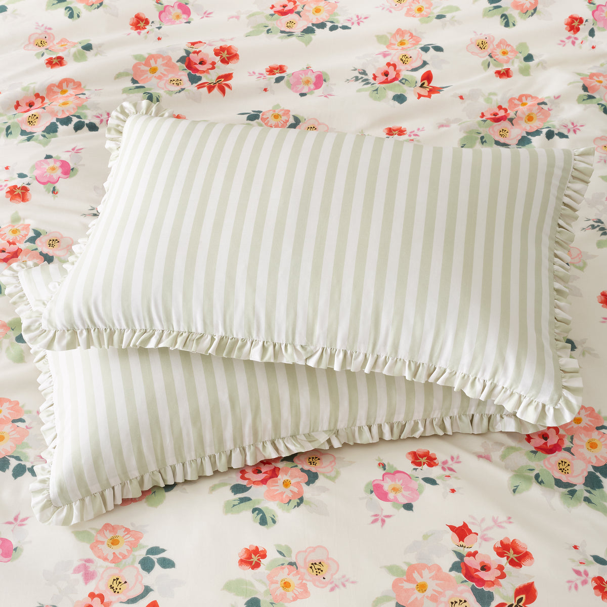 Cath Kidston Canopy Stripe Fitted Sheet - Green