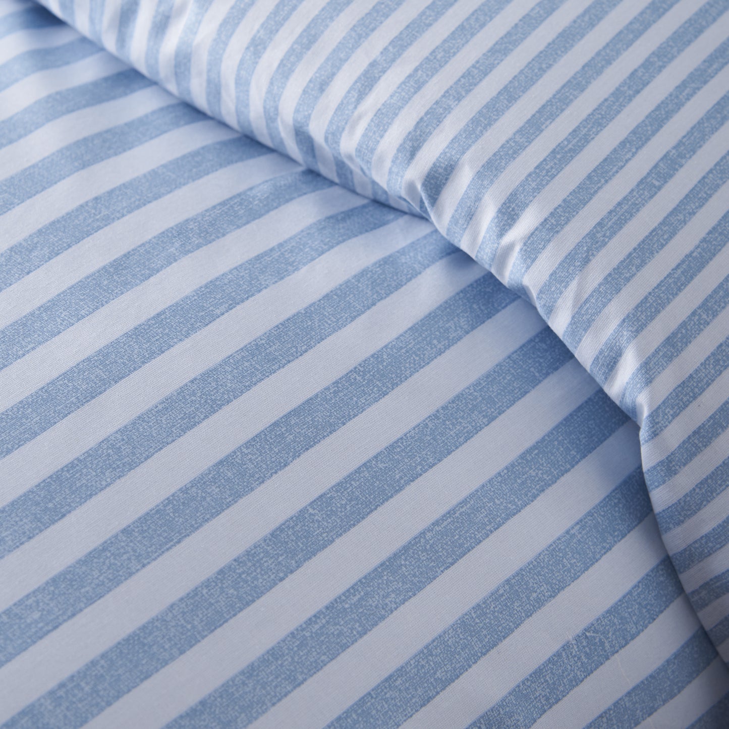 Catherine Lansfield Epping Textured Stripe Duvet Cover Set - Blue
