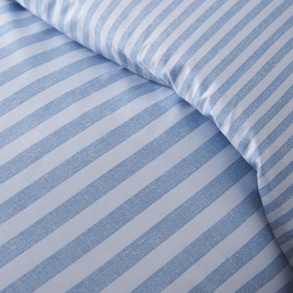 Catherine Lansfield Epping Textured Stripe Duvet Cover Set - Blue