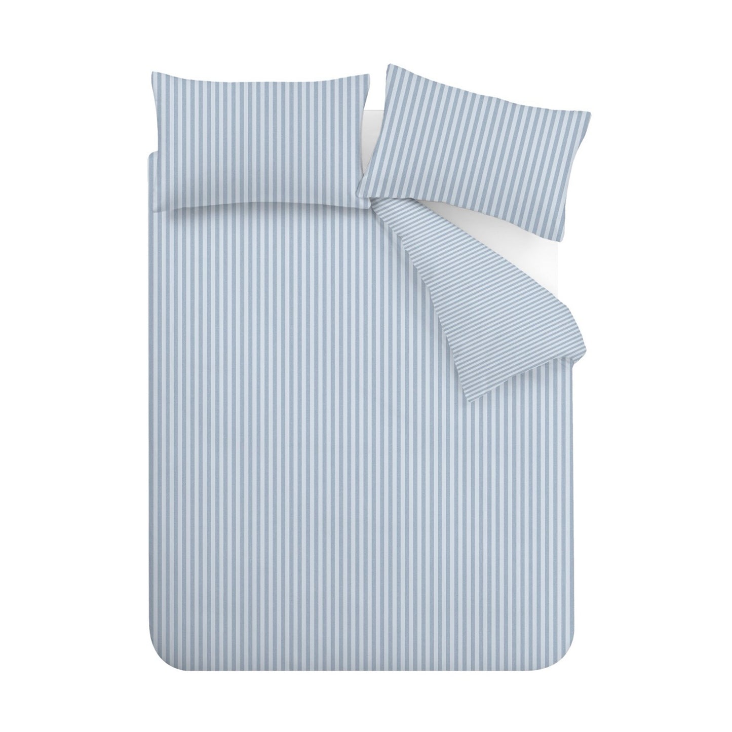 Catherine Lansfield Epping Textured Stripe Duvet Cover Set - Blue