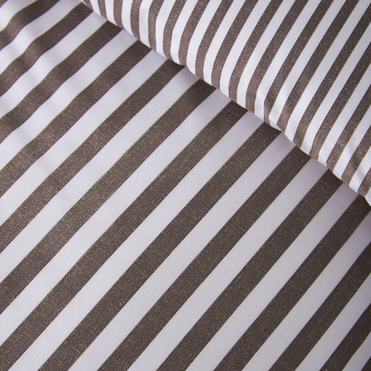 Catherine Lansfield Epping Textured Stripe Duvet Cover Set - Chocolate