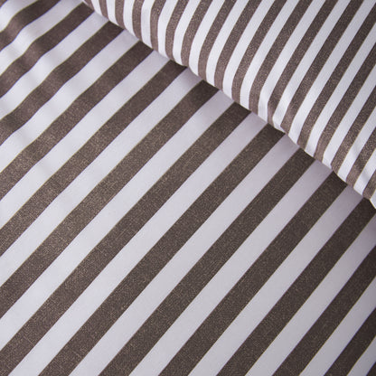 Catherine Lansfield Epping Textured Stripe Duvet Cover Set - Chocolate